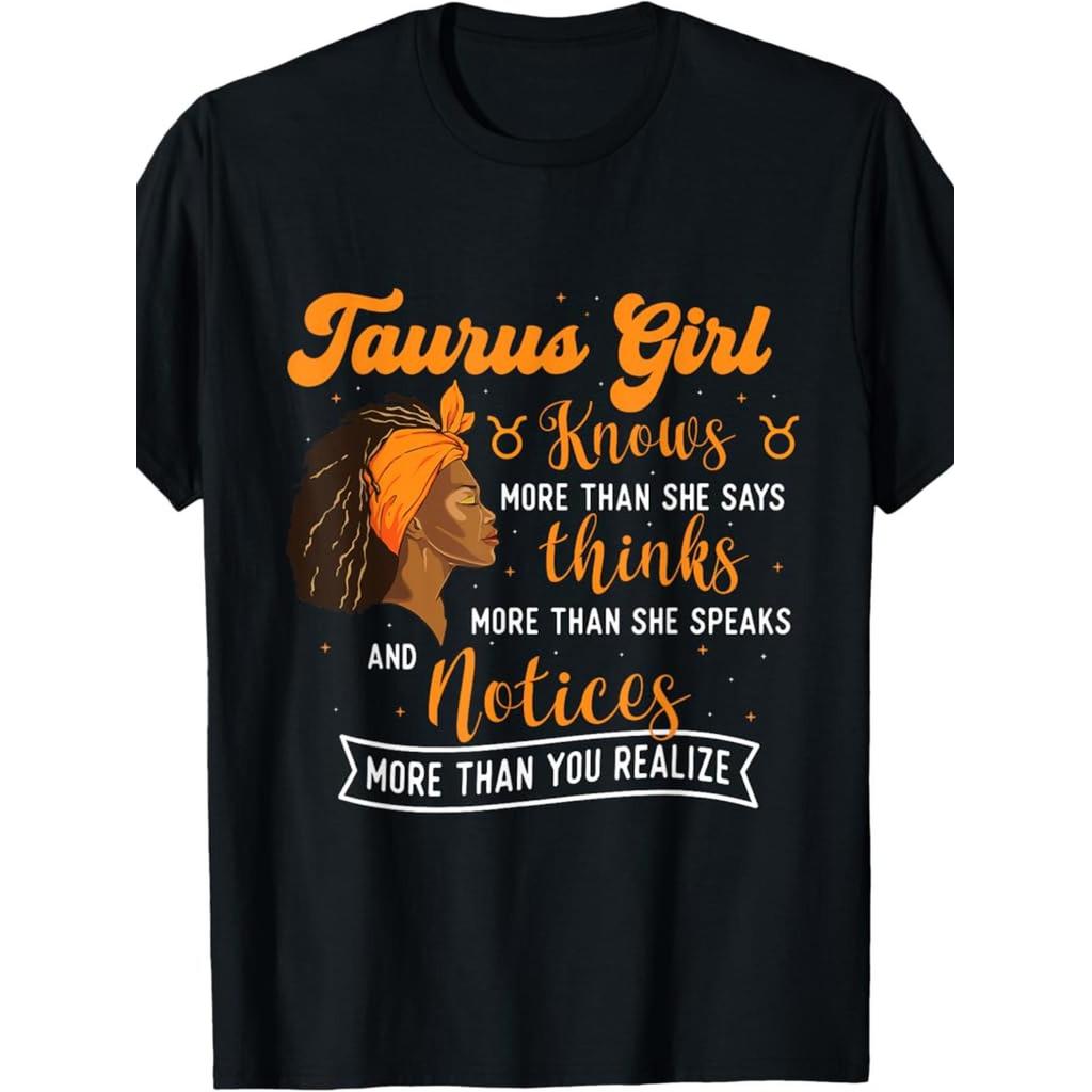 [Zodiac Charm] Vintage Taurus Girl Zodiac Sign Handing เสื้อยืด,ผ้าฝ้าย 100% คอกลมแขนสั้นพร้อมการพิม