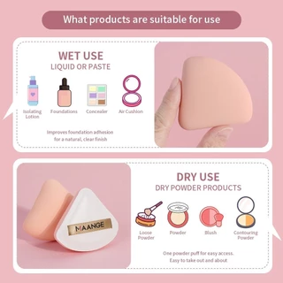 MAANGE สามเหลี่ยมฟองน้ำ Air Cushion นุ่มและสบาย พัฟแป้งผสมรองพื้นไร้ที่ติ เปียกและแห้ง พร้อมกล่อง