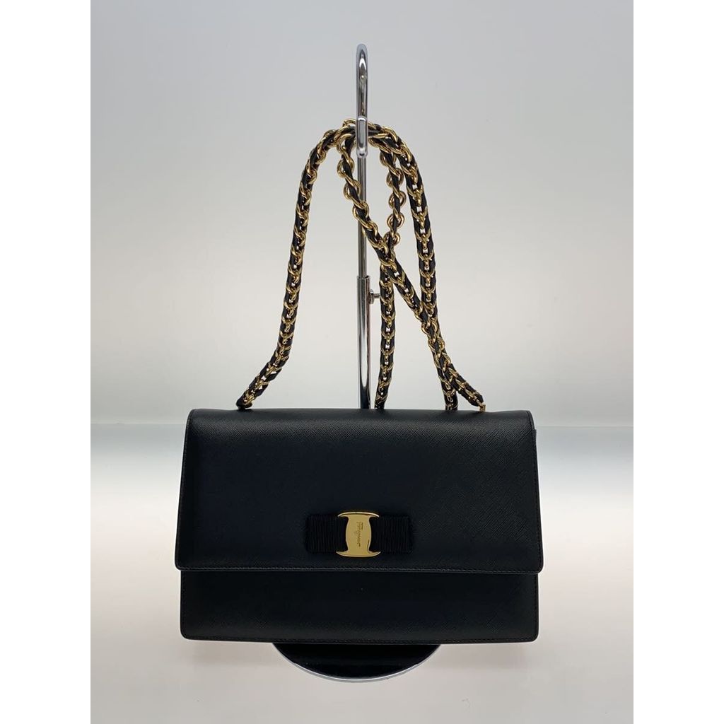 Salvatore Ferragamo shoulder bag leather BLK 21-e480 AU-21 E480 Direct from Japan Secondhand