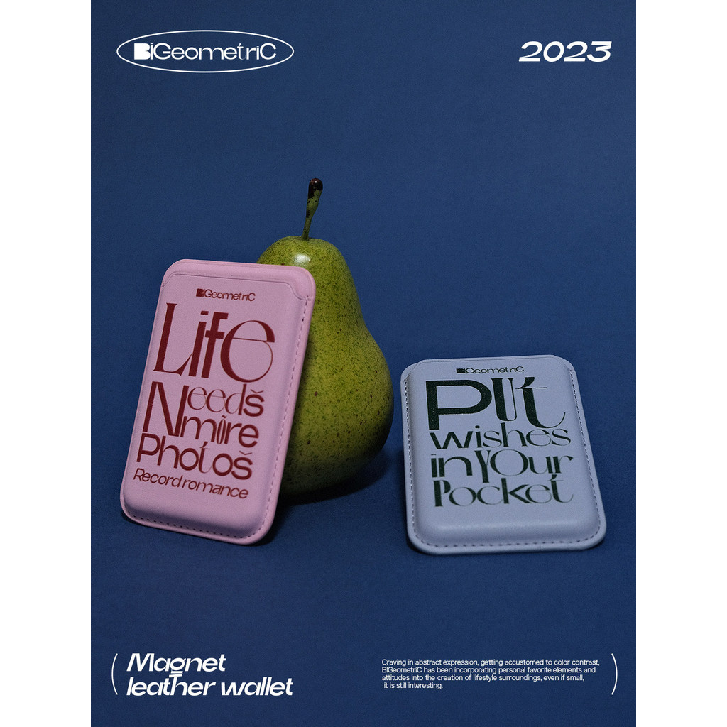 magsafe wallet wallet magsafe BIGeometeiC Original Design Wish Pocket Magnetic Card Holder เหมาะสําห
