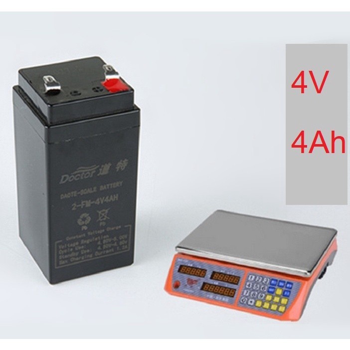 แบตเตอร์รี่แห้ง 4V 4AH แบตเตอรี่สำหรับเครื่องชั่งดิจิตอลทั่วไปและอื่นๆ ราคาประหยัด