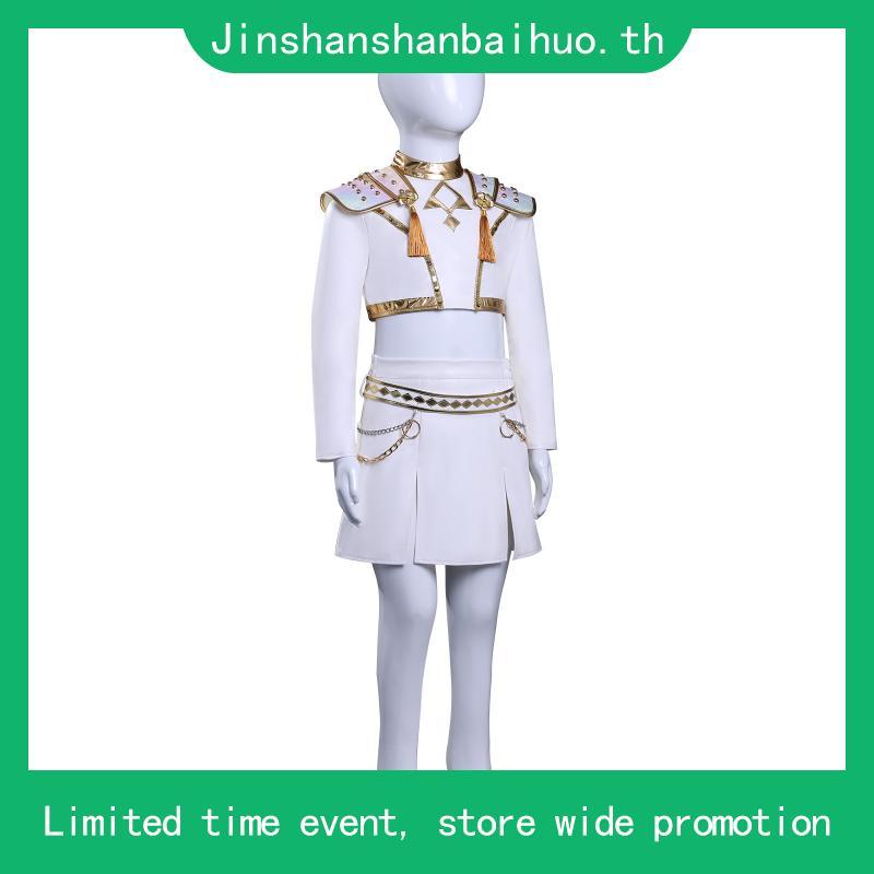 【HX-YAO】ขนาดเด็ก KPop Demon Hunters cosplay costumes Rumi Mira Zoey ชุดผิวขาวคอสเพลย์ชุดฮาโลวีนแสดง