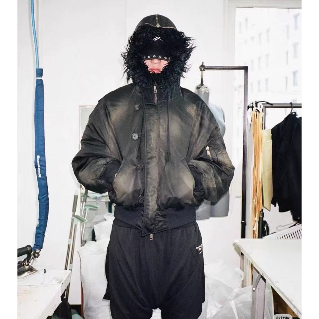 Grailz Project G/R Bombing N2B Distressed Fur Collar Warm Bomber Jacket Jacket