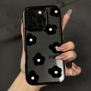 เคสโทรศัพท์ สำหรับ iPhone 11 13 16 ProMax 17 iPhone 13 14 15 ProMax 12 13 ProMax อะคริลิค 2 in 1 การ์ตูนน่ารัก ดอกไม้