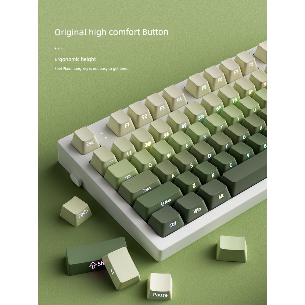คีย์แคปไทย คีย์แคปลาย Belly Lingqing Ti Oolong Keycap โรงงานเดิมด้านข้างแกะสลัก PBT Gradient Light T