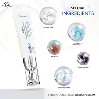 Yerpall Intensive Concentrate Retinol Eye Cream 8g เยอร์พอล วิตามินอายครีม สูตรเข้มข้น.