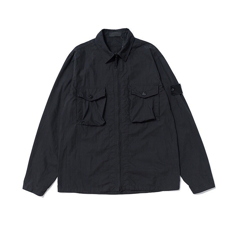 IWZG Stone Island Spring and Autumn Ghost Series Pocket Compass Armband Unisex Workwear Jacket Casua