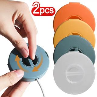 HdoorLink 2PCS แบบพกพาสาย Winder รอบกล่องเก็บสําหรับ USB Charger สายไฟข้อมูลหูฟัง Organizer หมุน Management กล่อง