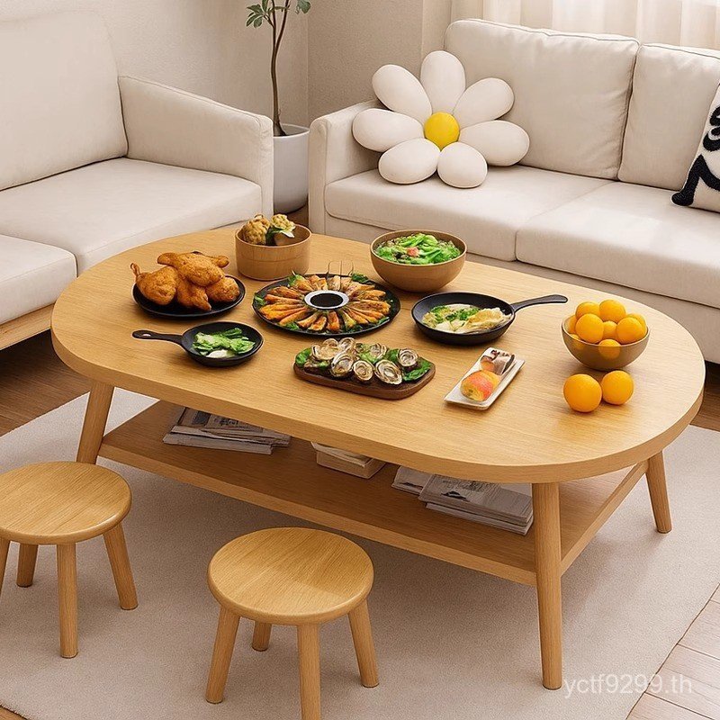 โต๊ะล็อกขาเช่าบ้านโต๊ะกาแฟรูปไข่ที่เรียบง่ายทันสมัยสไตล์ครัวเรือนกินพาร์ทเมนท์ขนาดเล็กโต๊ะรับประทานอ