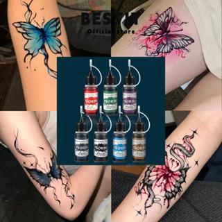 BESTIT หมึกสักชั่วคราว 10 มล สําหรับฝึกสัก Diy Body Art Glos…