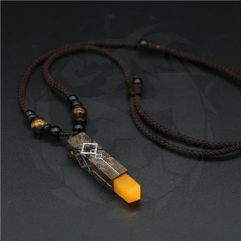 อุปกรณ์ต่อพ่วงเกมมือถือ<หยวนเซิน>Zhongli Rock Ridge สร้อยคอจี้หัวใจการ์ตูนอะนิเมะสร้อยคอจี้สองมิติขอ