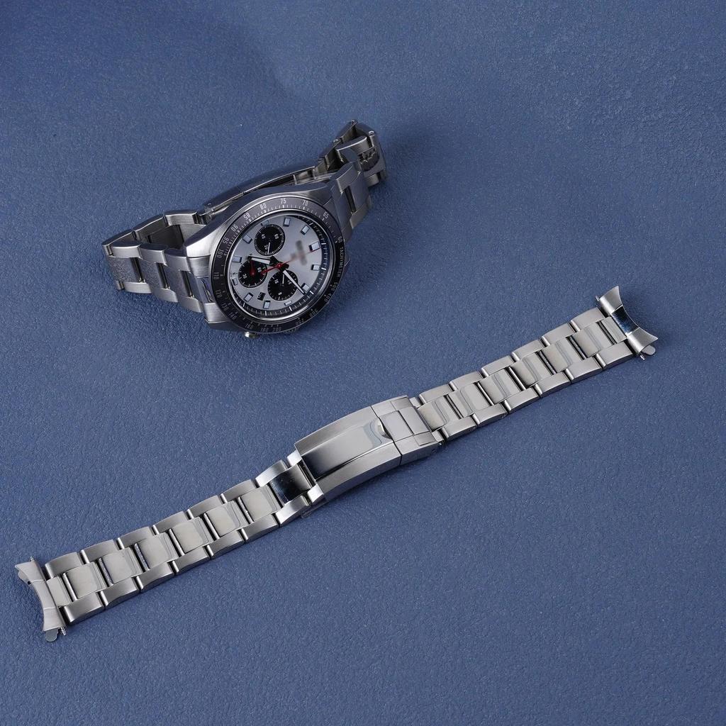 21 มม.สายนาฬิกา OysterStyle Clasp สร้อยข้อมือเงินสําหรับ Seiko Panda SSC911-917