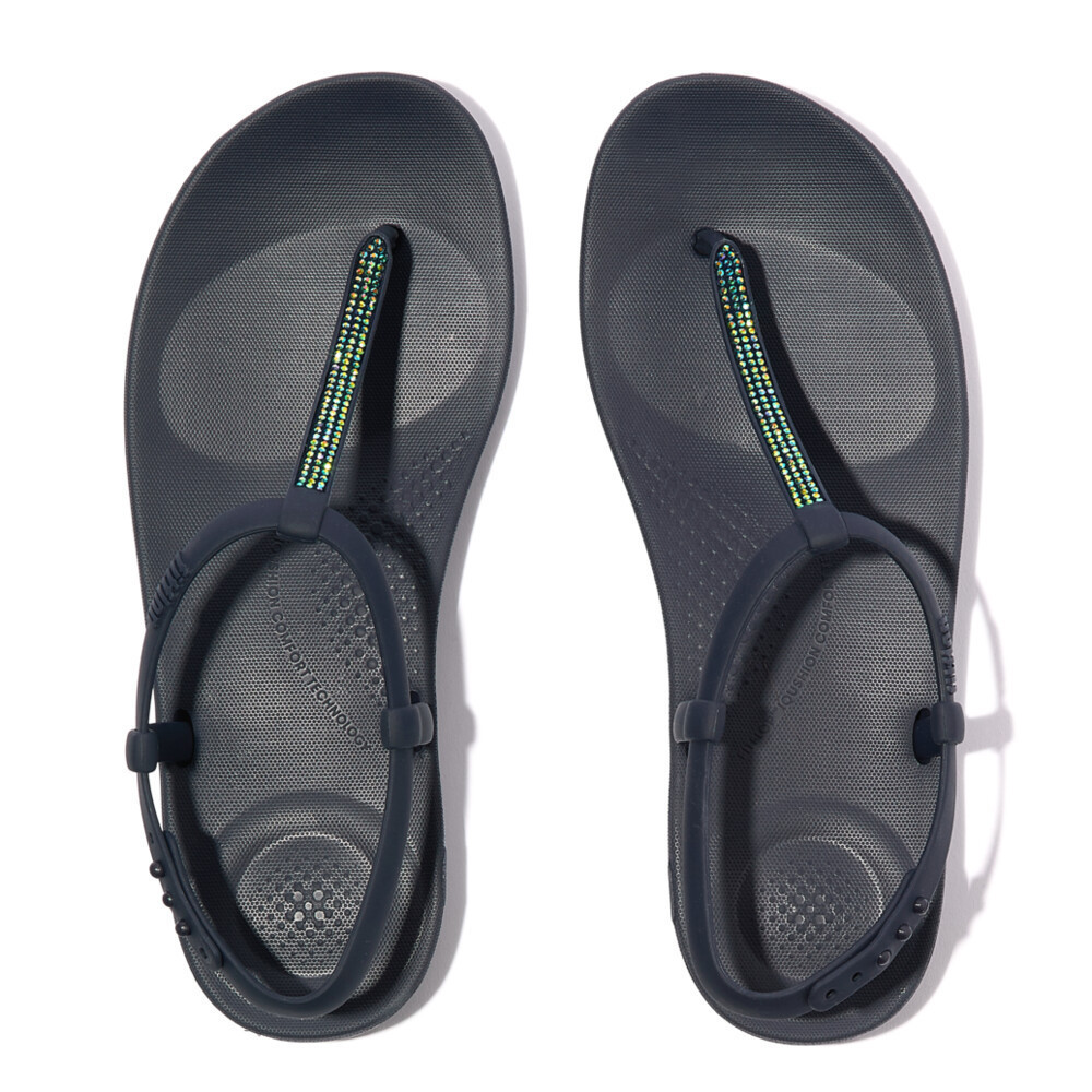 FITFLOP IQUSHION SPLASH SPARKLE TSTRAP รองเท้าแตะผู้หญิง รุ่น JD7-399 สี BLUE - รูปที่ 2