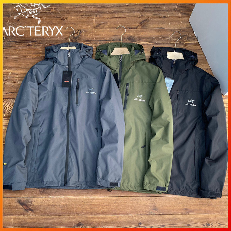 เสื้อแจ็คเก็ตกันลมกันน้ําสําหรับผู้ชาย ARCTERYX Outdoor Mountaineering Camping Clothes (L-7XL)