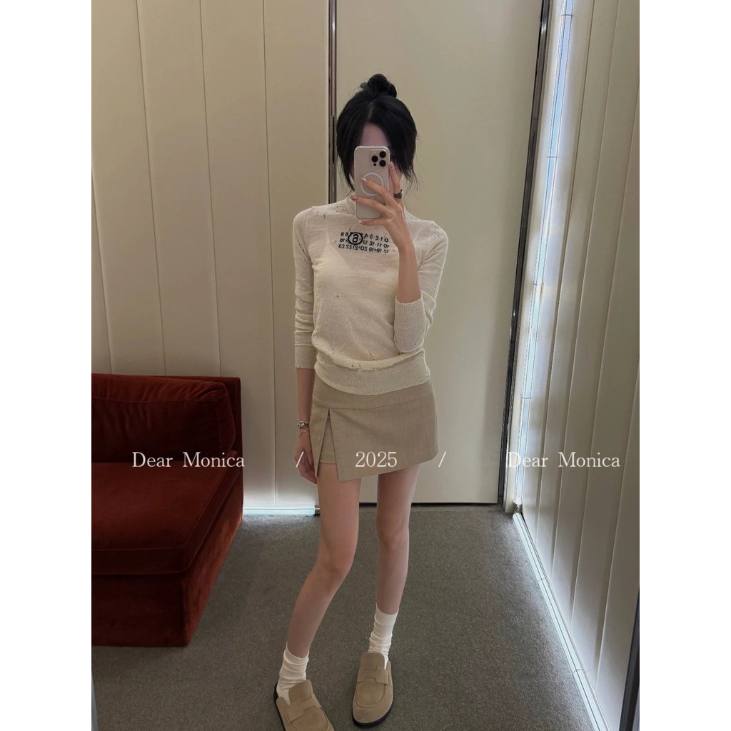 [Monica] Milky Huhu~MM625 เสื้อกั๊กถักฉีกสไตล์ใหม่