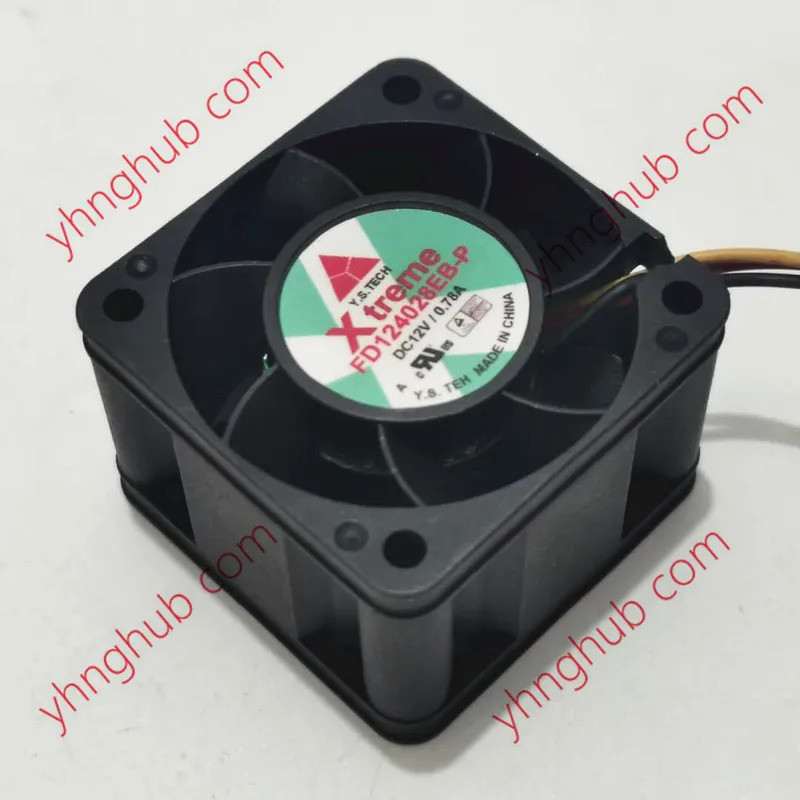 YS TECH FD124028EB-P DC 12V 0.78A 40X40X28mm พัดลมระบายความร้อนเซิร์ฟเวอร์ 3 สาย