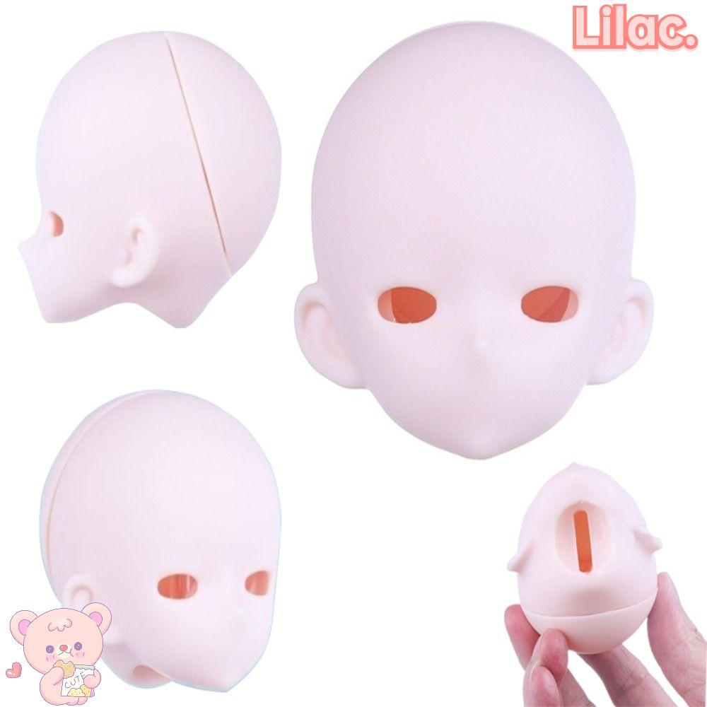 LIILACC Bjd Baby Head, PVC อะนิเมะสไตล์ 1/4 BJD อะนิเมะ Headsculpt, Bjd อุปกรณ์เสริมเปิดผิวสีขาว Bjd ตุ๊กตาหัวแต่งหน้าฝึก