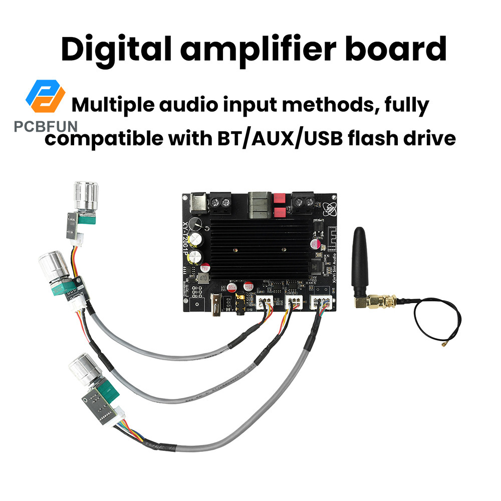 Pcbfun XY-T2001P Monaural 200W เครื่องขยายเสียงไร้สายบอร์ดปรับความถี่สูงและต่ํา Tws True Wireless Docking กล่อง Tpa3221 ชิป Sup DC 12-30V