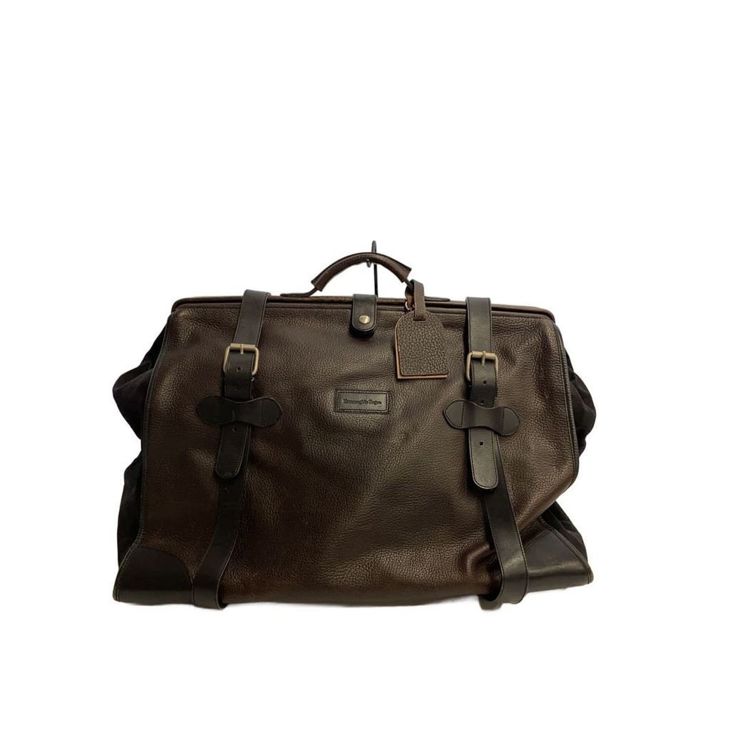 Ermenegildo Zegna Boston bag leather BRW Direct from Japan Secondhand