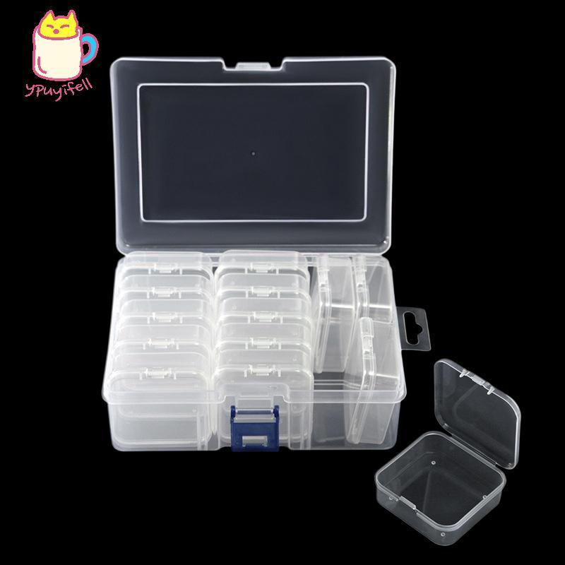 [YPU] 1 รูป DIY เครื่องประดับลูกปัดลูกปัดเล็บ Art วัสดุ combed กล่องโปร่งใสสี่เหลี่ยมกล่องเก็บพลาสติ