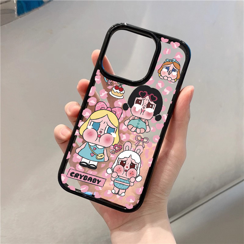 เคสอะคริลิคใสแข็งลายตุ๊กตาร้องไห้น่ารัก สำหรับ iPhone 11 12 13 14 15 16 Pro Max iPhone 13 iPhone 15 Pro Max ดีไซน์สวยงาม