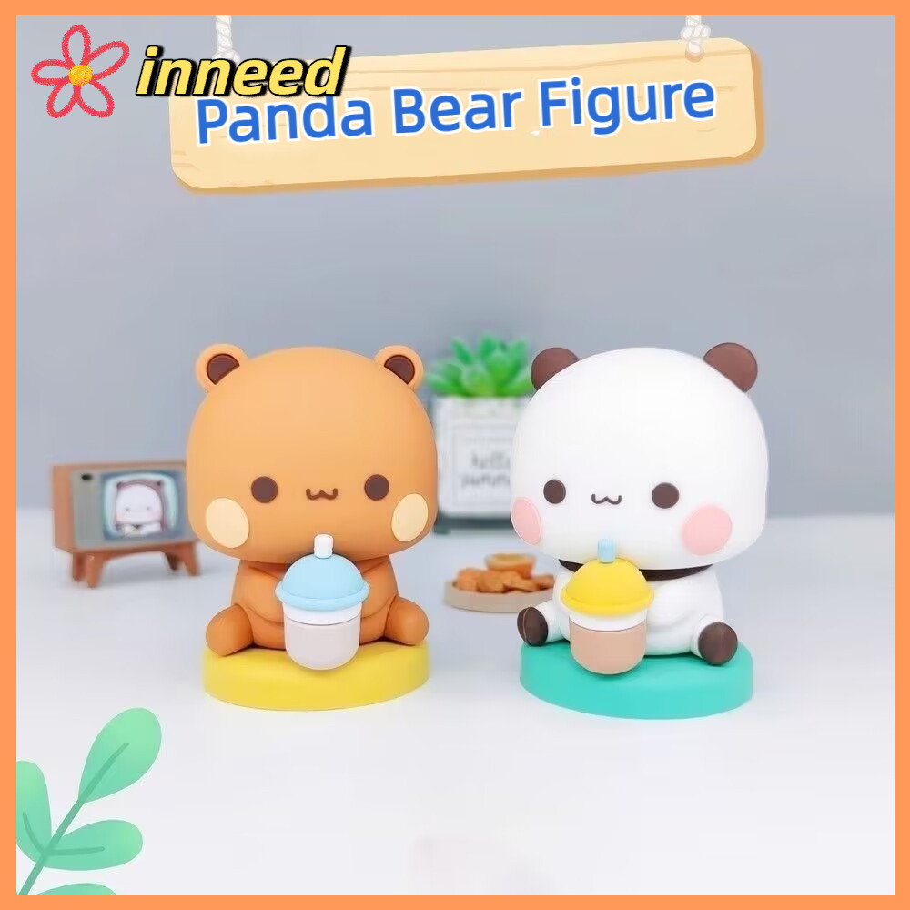 INNEED การ์ตูน Miniatures, สะสม Kawaii Panda Bear รูป, ของขวัญน่ารัก Bubu Dudu ตุ๊กตาเครื่องประดับตกแต่งบ้าน