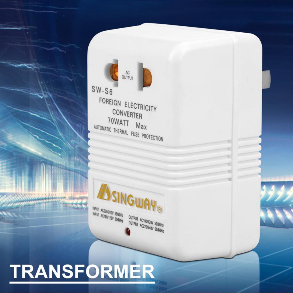 Deo ตัวแปลงแรงดันไฟฟ้า 70W 110V/120V ถึง 220V/240V Step Up Down Travel Adapter Transformer (ปลั๊กมาต