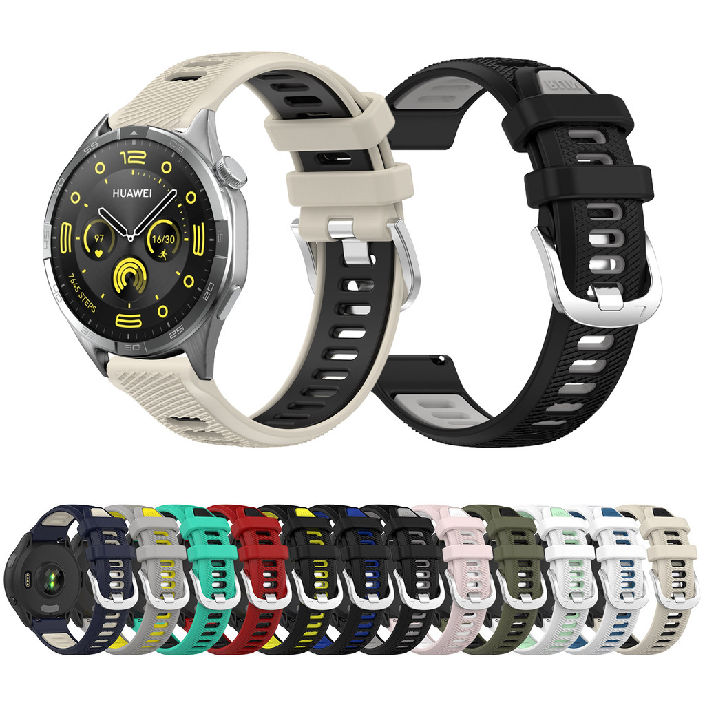 18 มม.20 มม.22 มม.ซิลิโคนสําหรับนาฬิกา Huawei GT6 GT5 GT3 GT4 SE GT2 GT2e Watch4 Watch3 Pro GT 2 3 4 5 2e 41 มม.42 มม.43 มม.46 มม.สายรัดข้อมือสร้อยข้อมือกีฬา Band