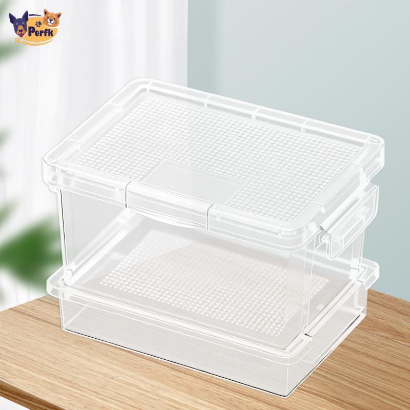 ผลประโยชน์ กล่องเพาะพันธุ์สัตว์เลื้อยคลานพร้อมถาดที่ถอดออกได้อเนกประสงค์ให้อาหารฟักสวนขวดสําหรับไส้เดือนและจิ้งหรีด