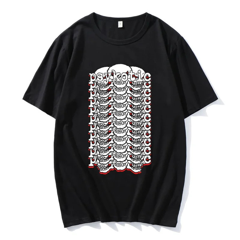 เสื้อยืดลายกราฟิก OsamaSon Psykotic สีแดง สำหรับผู้ชายและผู้หญิง สไตล์สตรีทแวร์ ฮิปฮอป แฟชั่น แขนสั้