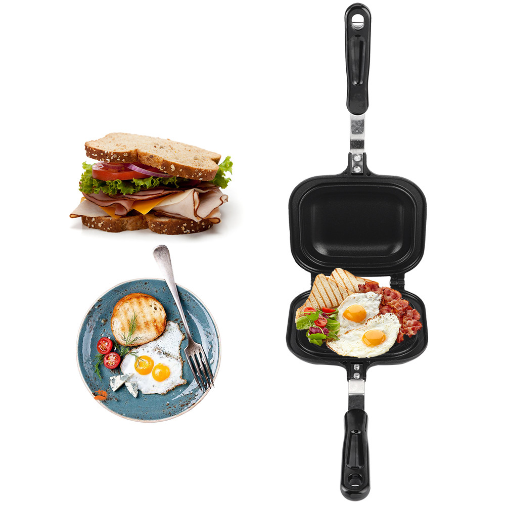 Onebuycart Sandwich Press Panini มัลติฟังก์ชั่นอลูมิเนียมไม่ติดสําหรับทอดไข่