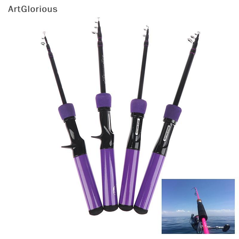 Art Telescopic Fishing Rod 1.2M 1.5M Lure Line Spinning Casting Fishing Rods ปรับน้ําหนักเบา 4/5 ส่ว