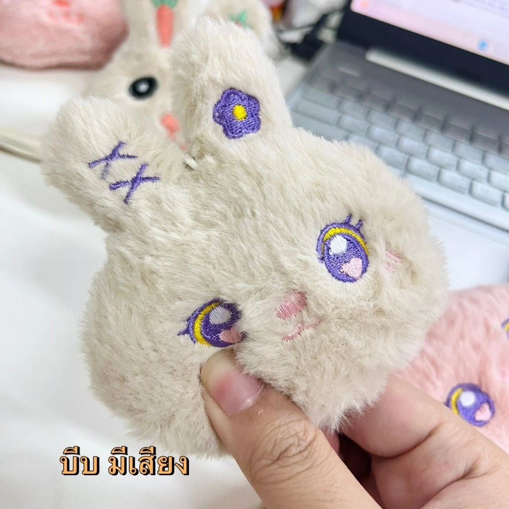 YS394 พร้อมส่ง พวงกุญแจ ขนนุ่ม น่ารักๆ ลายการ์ตูน บีบเล่น มีเสียง thumbnail 3