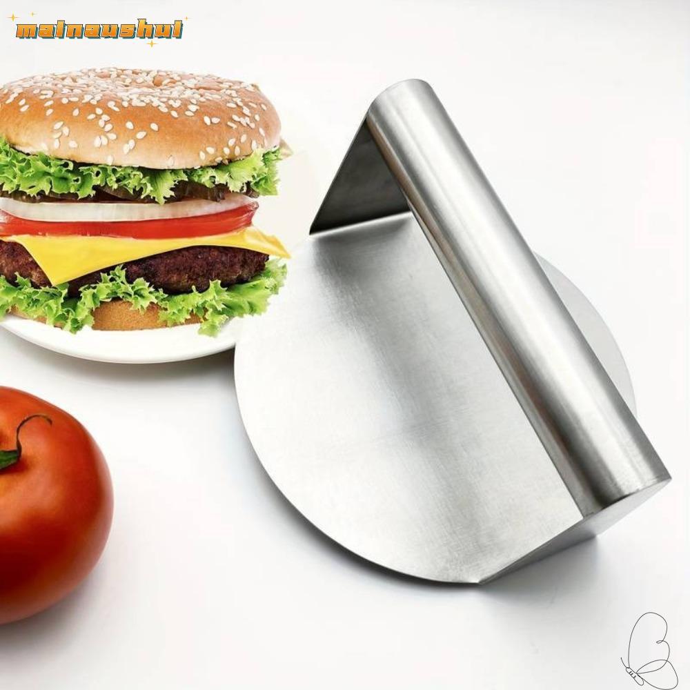 MAINAUSHUI สแตนเลสย่างกด,ไม่เป็นสนิมสแตนเลส Smash Burger Press, Grill Press รอบ Burger Smasher แผ่นเ