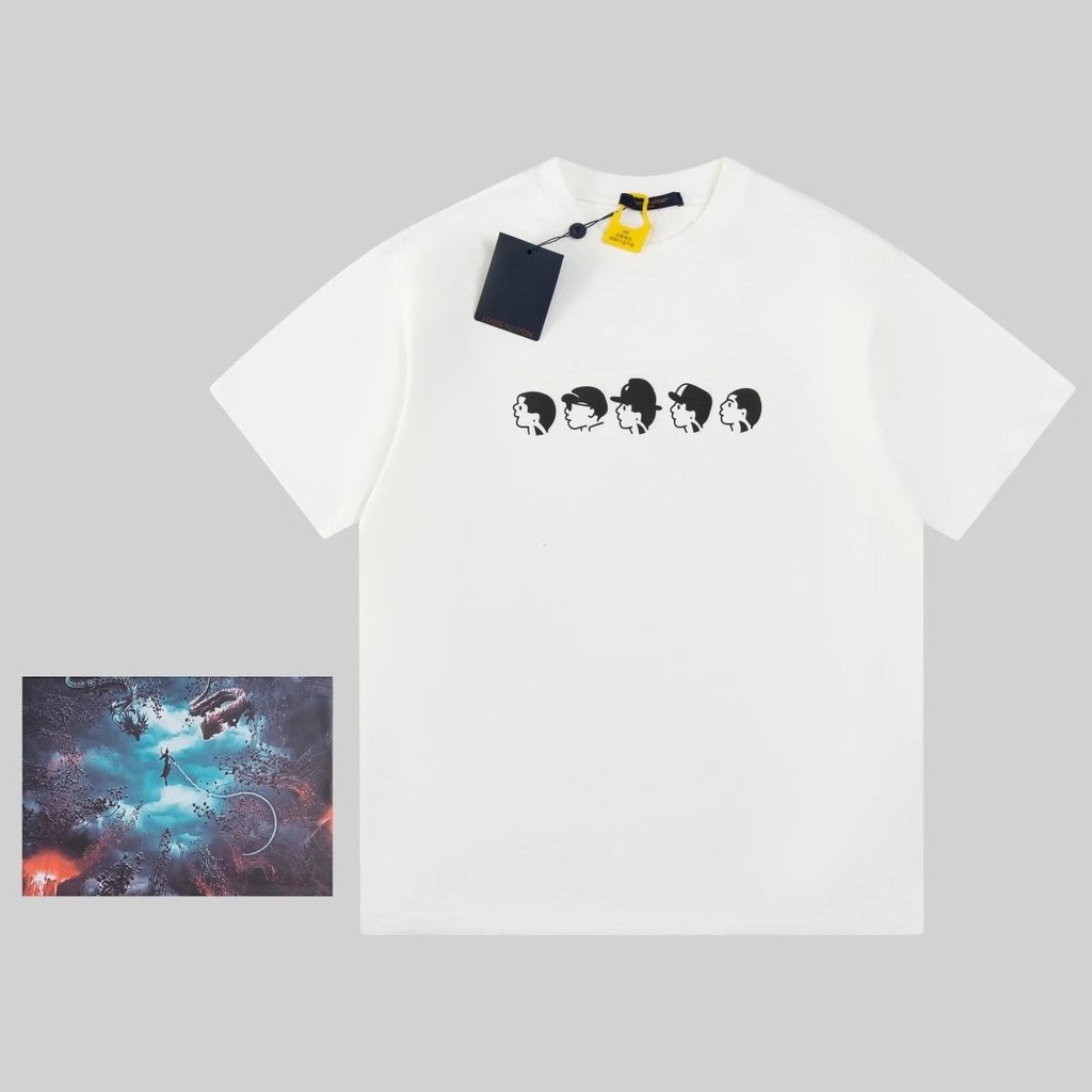 L * V2026 Star Round Neck Short Sleeve T-Shirt Couple Style Men Style NP0G