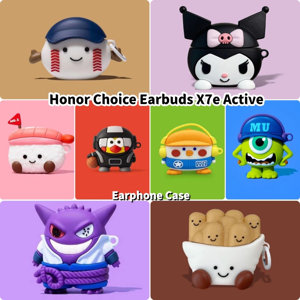 คุณภาพสูง สําหรับ Honor Choice หูฟัง X7e Active Case Casing Soft Silicone Headphone Case อะนิเมะการ์