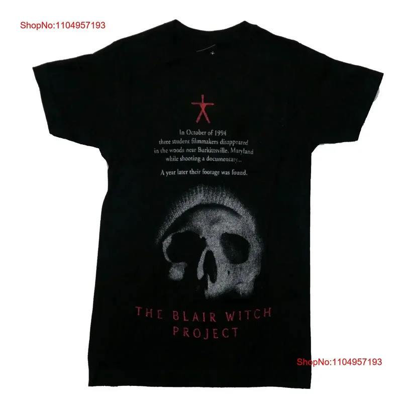 เสื้อยืดผู้ใหญ่ลาย Blair Witch Project พร้อมข้อความใต้สัญลักษณ์รูปหัวกะโหลก สไตล์วินเทจ สตรีทแวร์ กร