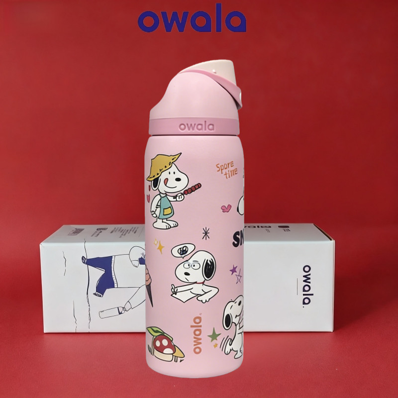 Owala FreeSip ขวดน้ําฉนวน - สแตนเลส 24/32oz เก็บความเย็น 24h/Hot 12h ฝาปิดล็อคได้