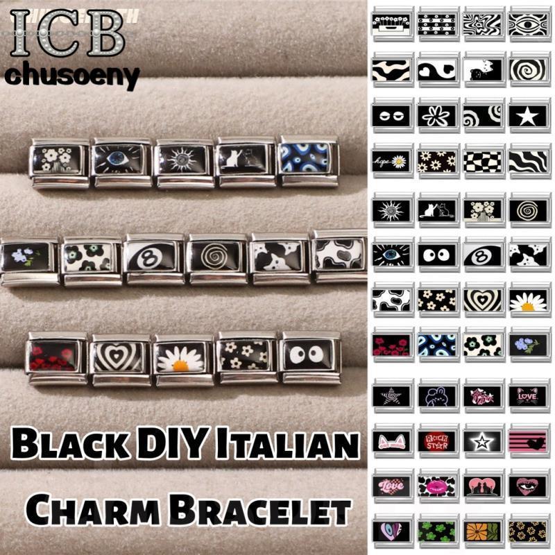 สร้อยข้อมือสแตนเลสสไตล์ดอกไม้อิตาเลียน charm ขนาด fit 9 มม., DIY เครื่องประดับสำหรับตกแต่ง
