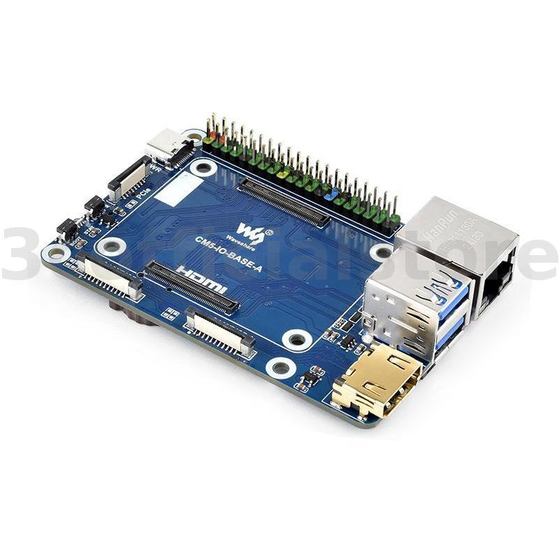 CM5-IO-BASE-A Compute Module 5 บอร์ดขยาย Dual 4K HDMI0 USB 3.2 PCIe Gigabit Ethernet GPIO ช่องเสียบก