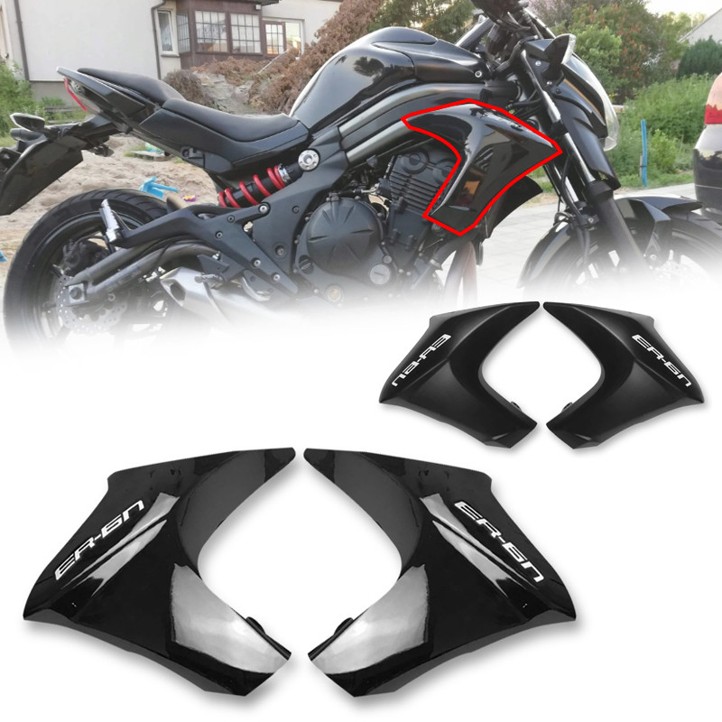 HZ การบีบอัด Fairings ด้านขวาหรือซ้ายฝาครอบหม้อน้ํา Matte fairing Fit สําหรับ KAWASAKI ER6N ER 6N 2012 2013 2014 2015 20