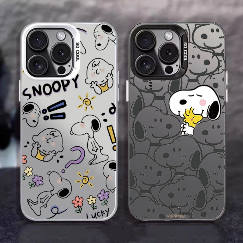 สําหรับ Samsung S26 S24 S23 S22 S21 S25 Plus S25 S24 Ultra S23 S24 S25 S21 S20 FE การ์ตูน Snoopies line Matte กันกระแทกเคสโทรศัพท์ ราคา ถูกที่สุด ดีลบีเคเค รูปภาพหลัก