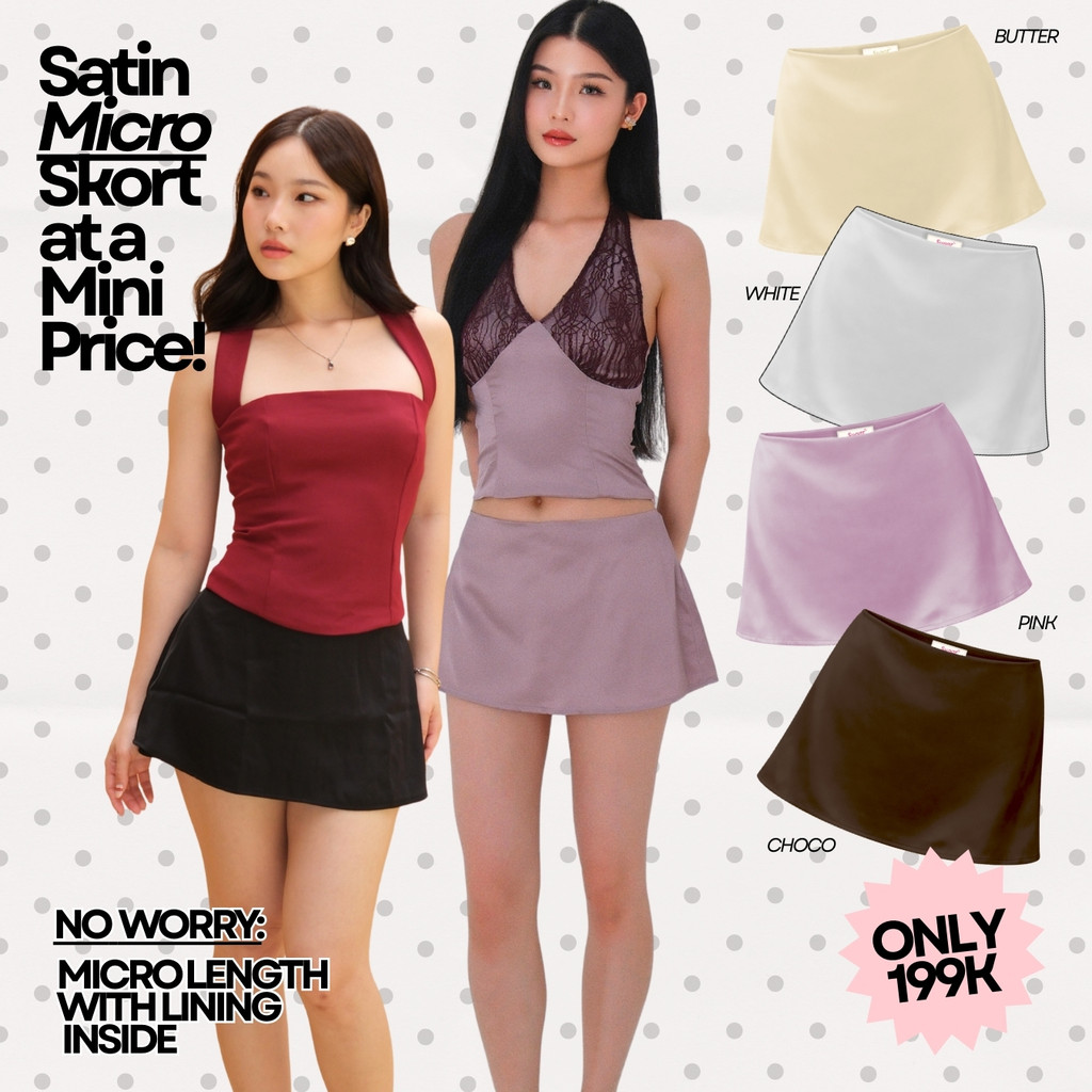 เธอใส่ Sugar x Isabella – Posie Micro Skort | กางเกงกระโปรงมินิเอวต่ํา Skort ผู้หญิง Y2K ชุด Fit Bod