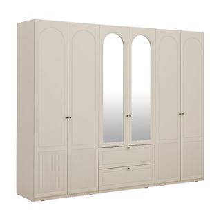 INDEX LIVING MALL ตู้เสื้อผ้า 6 บานพร้อมกระจกเงา รุ่นซีรีน -…