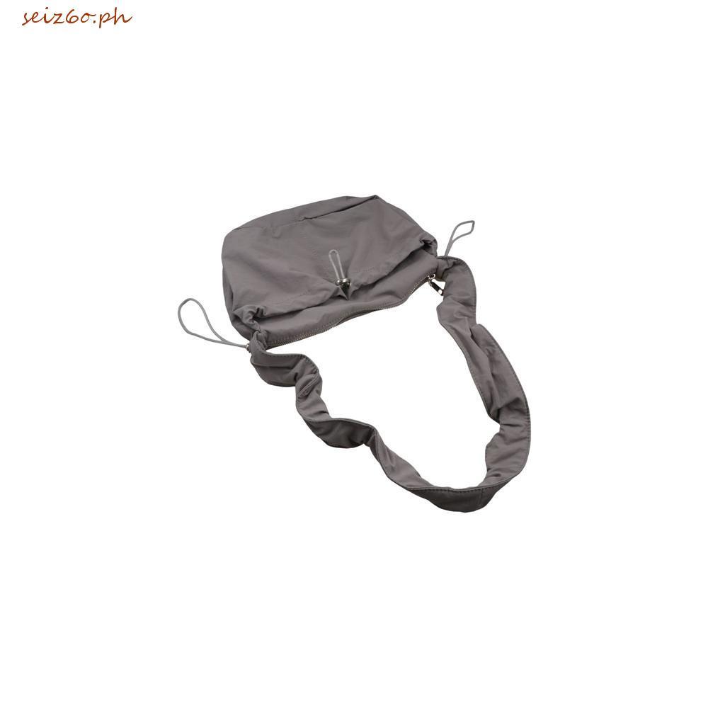SEIZ6O กระเป๋าสะพายจีบ, Drawstring Y2K Cloud Crossbody Bag, Vintage Korean Style Large Capacity Ball