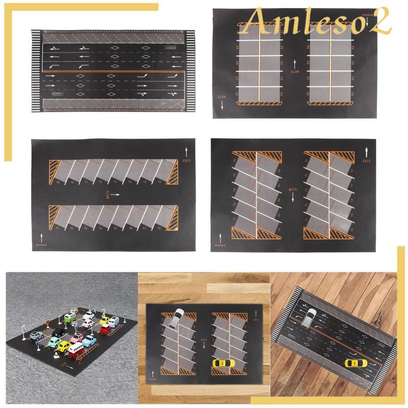 [Amleso2] Parking Lot Mousepad ใน 1/64 Scale สําหรับรถยนต์โมเดล, Roll-up Play Mat