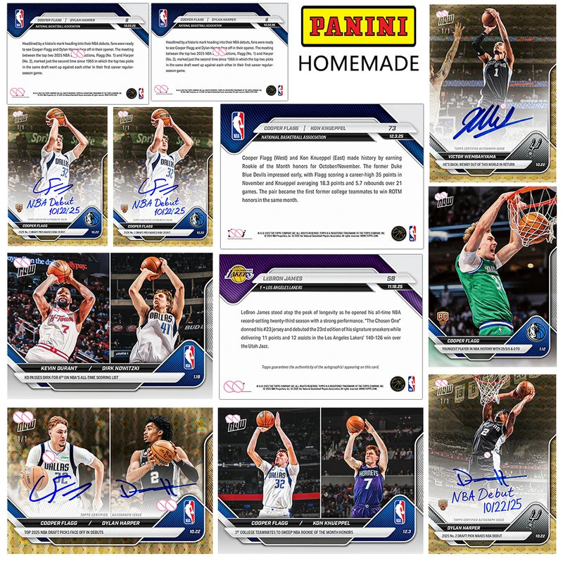 PANINI DIY โฮมเมด 2025 COOPER FLAGG DYLAN HARPER VICTOR WEMBANYAMA DIRK NOWITZKI ลายเซ็นคอลเลกชันการ