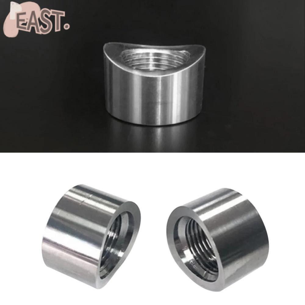 EASTS 1 ชิ้น Bung Plug Nut, สแตนเลสเชื่อม Bungs เซนเซอร์ออกซิเจน Notch Nut, ทนทาน M18x1.5 Stepped ติดตั้งหมวก Curve หยัก O2 เซนเซอร์อะแดปเตอร์ Auto Parts