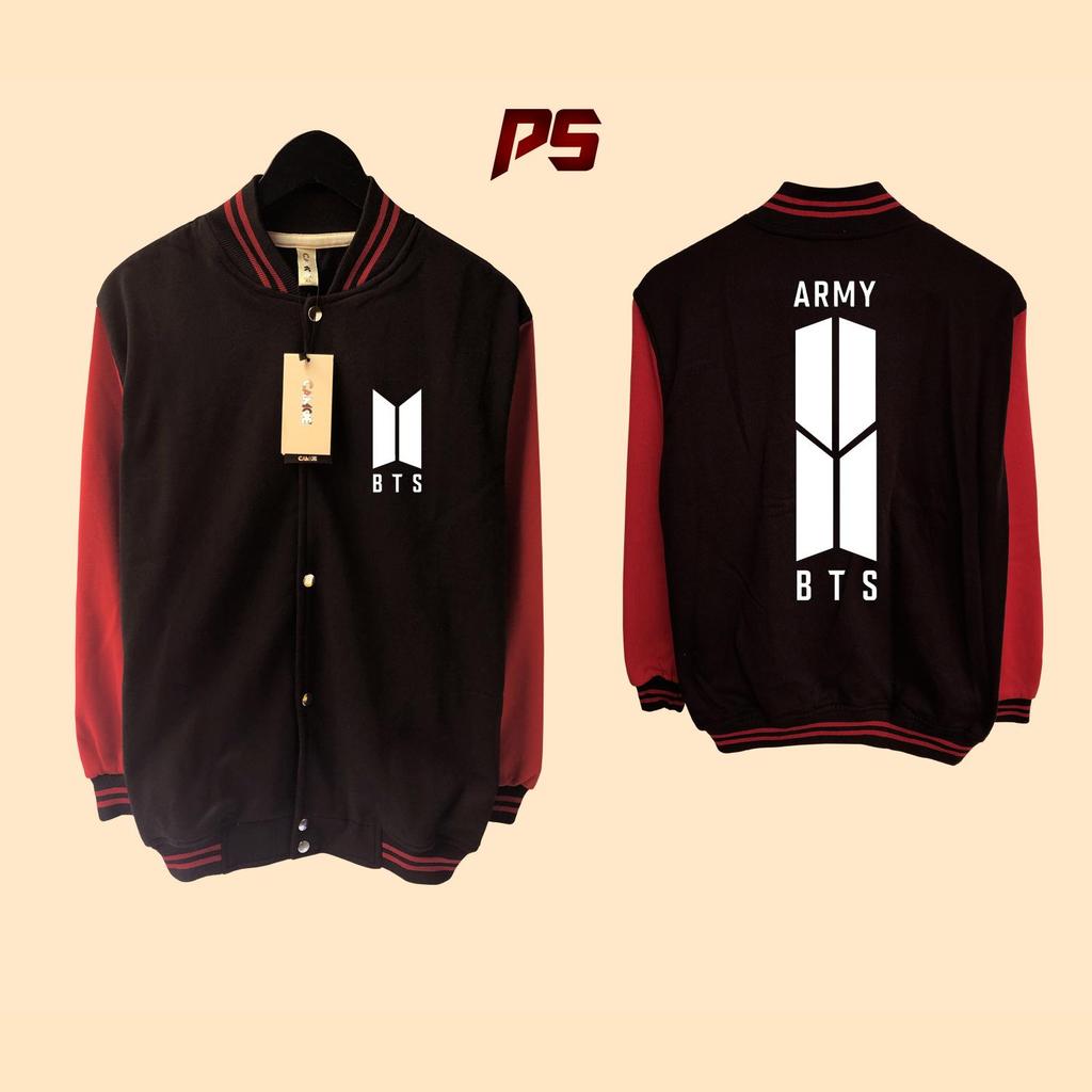 เสื้อแจ็คเก็ต BTS Army Varsity พร้อมโลโก้ RM JHope Suga Jin V Jungkook Jimin