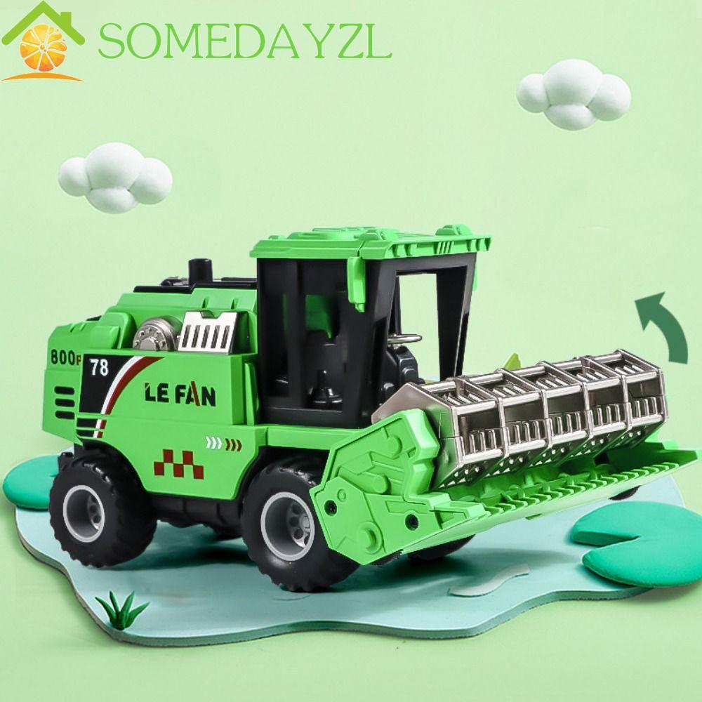 SOMEDAYZL Kids Farmer Cart Toy, Crane Dump Truck Simulation Farm Harvester Toy, Tractor Toy Car Toy 